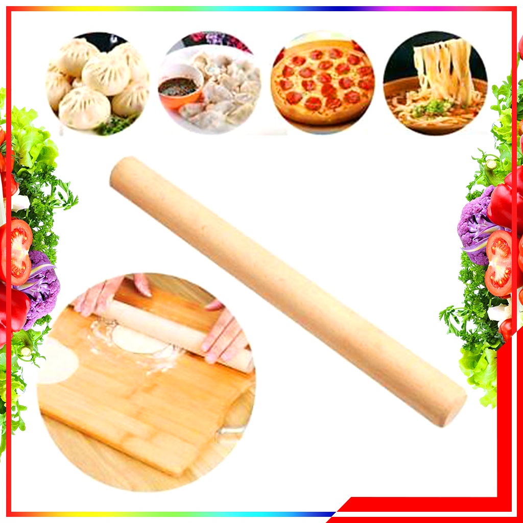 Rolling Pin Kayu 30 cm / Rolling Pin Kue Gulung Adonan / Rolpin / Roll Pin Perata Adonan