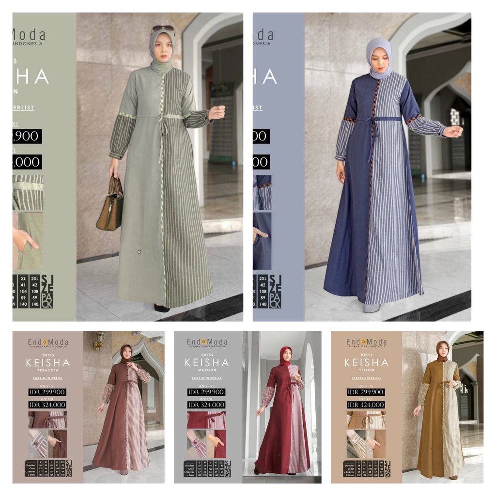 DRESS KEISHA ENDOMODA GAMIS MOTIF WANITA MUSLIMAH