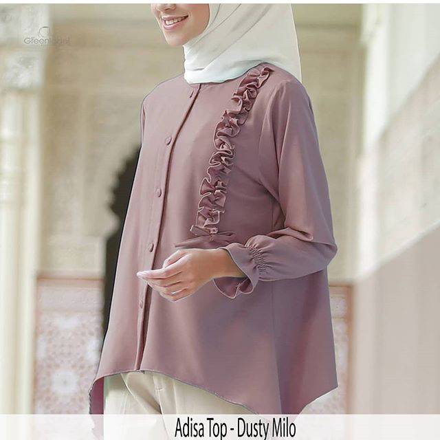 Adisa Top by Green Label Hijab (DUSTY MILO SIZE M)