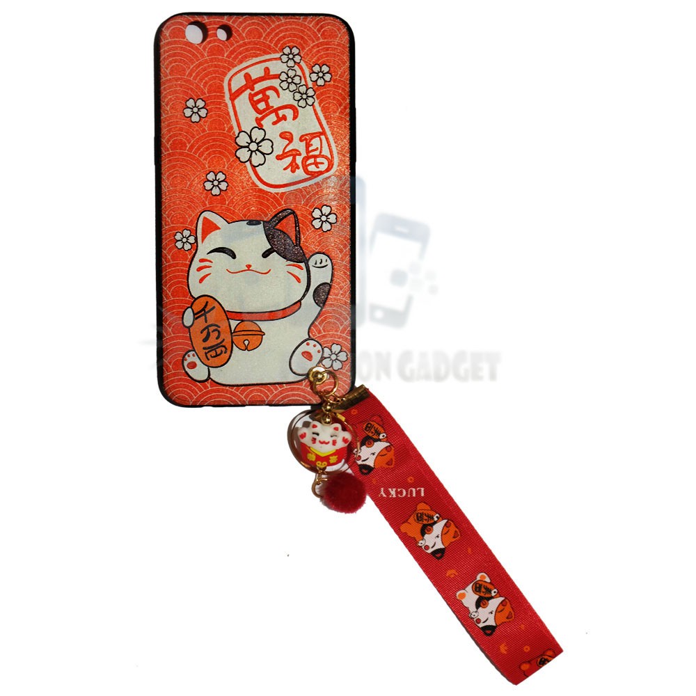 ANTI CRACK Oppo F3 Plus Casing R9S Plus Lucky Cat Case Oppo F3+ 3D Maneki Neko Kucing Hoki / Silikon