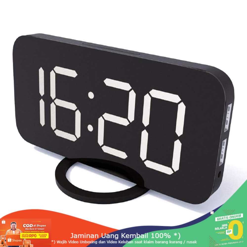 (BISA COD) RVOSTR Jam Alarm Digital with Smartphone Charger 2 USB Port 2.1A - Q1DD-252