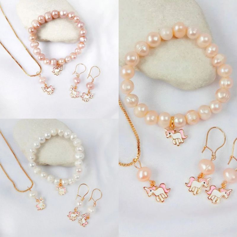 Perhiasan set anak mutiara lombok|Set anak mutiara asli lombok|Mutiara lombok|Set anak lapis emas|Mu