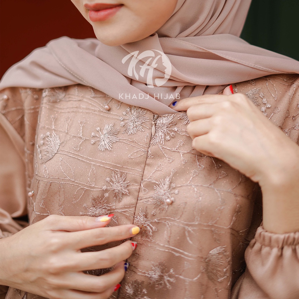 Khadj Hijab - Dress Muslim Gamis Brukat Almaa-4