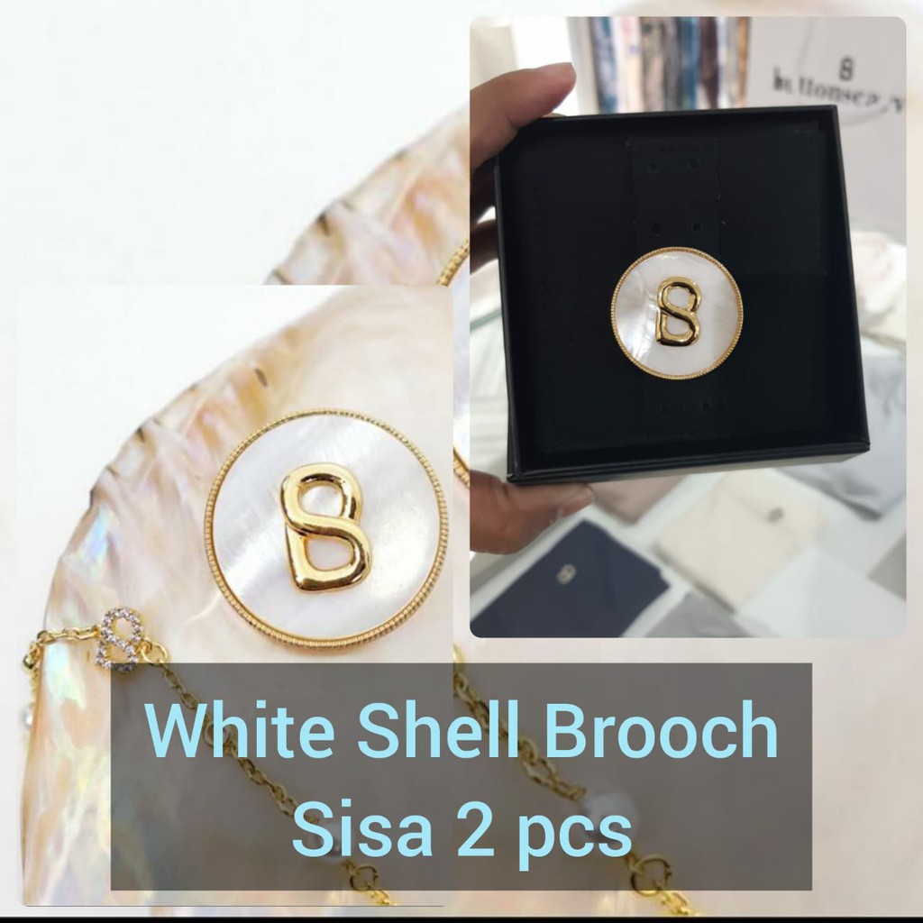 White Shell Brooch Buttonscarves BEST SELLER Limited Stock