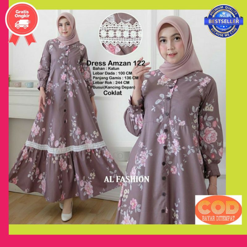 Baju Gamis Wanita Terbaru 2021 Remaja Kekinian Terlaris Termurah Azam