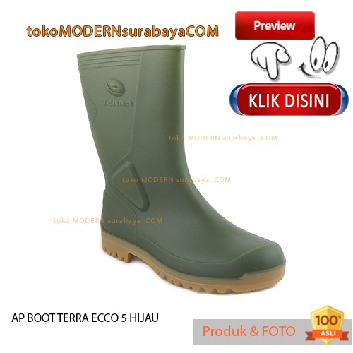 AP BOOT TERRA ECCO 5 HIJAU sepatu boot tinggi karet tahan air