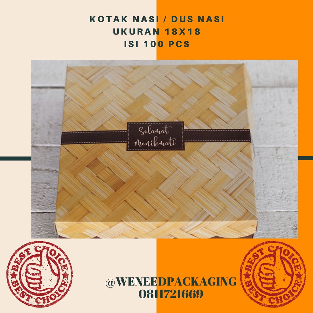 

Dus Nasi / Kotak Nasi / Box Nasi ukuran 18 x 18 / Tebal - 100 pcs