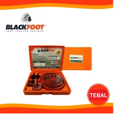 BLACKFOOT Hole Saw Holesaw Mata Bor Kayu Set 16 Pcs 19-127mm TEBALL!!