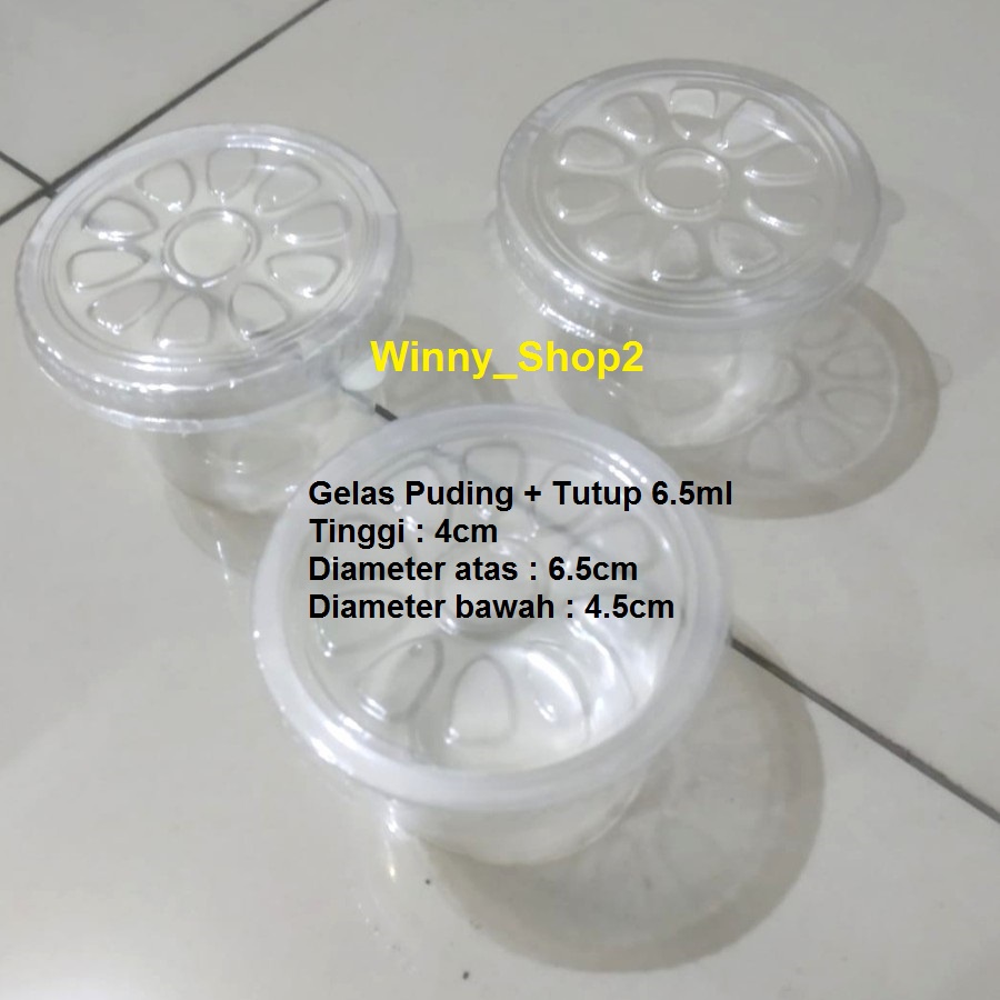 Gelas Puding 65ml + Tutup  Gelas Plastik Kecil Gelas EsKrim