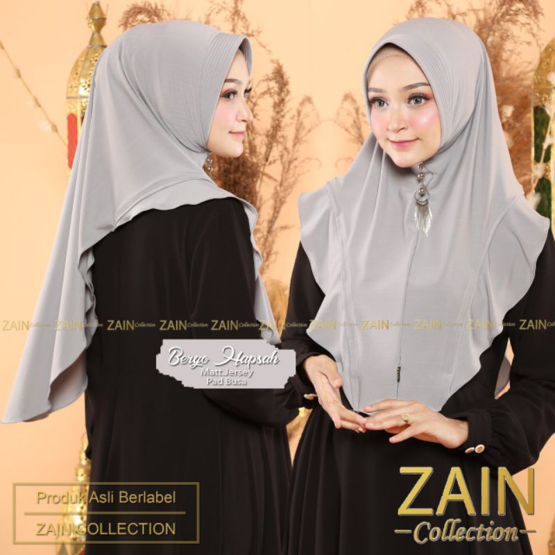 jilbab instan hapsah ORI ZAIN-silver