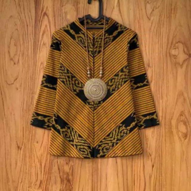 blouse tenun / baju atasan kerja wanita tenun endek premium  01