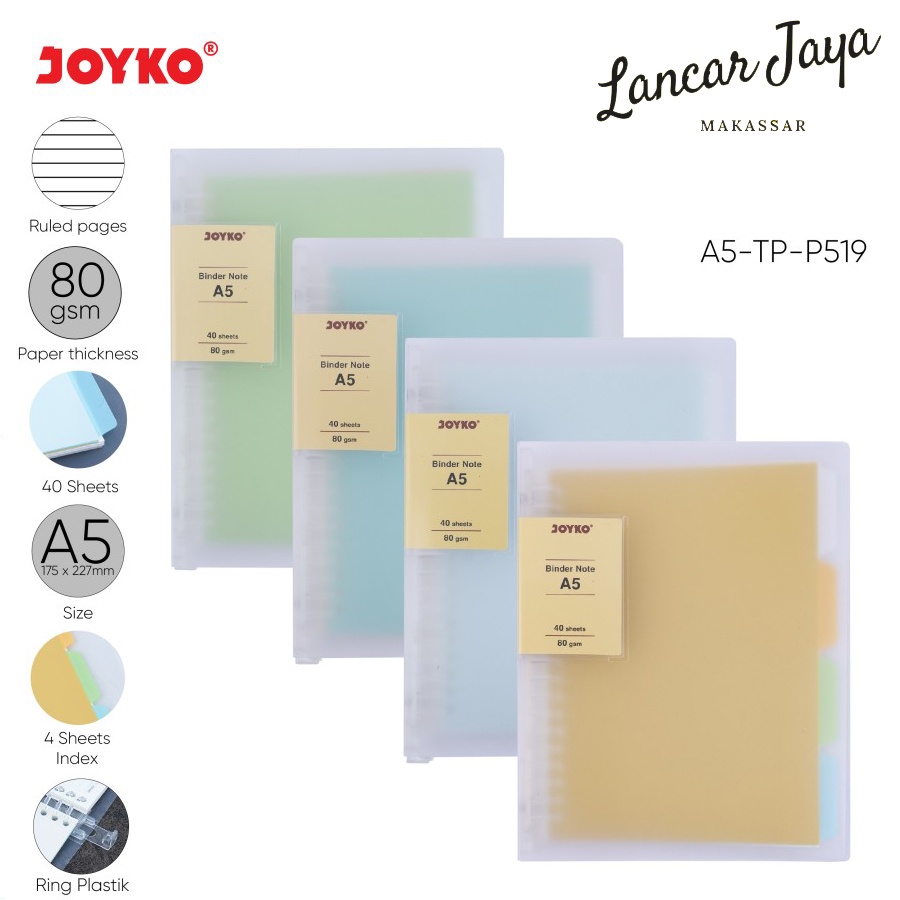 

Binder Note Cover Transparan Buku Tulis Joyko A5-TP-P519