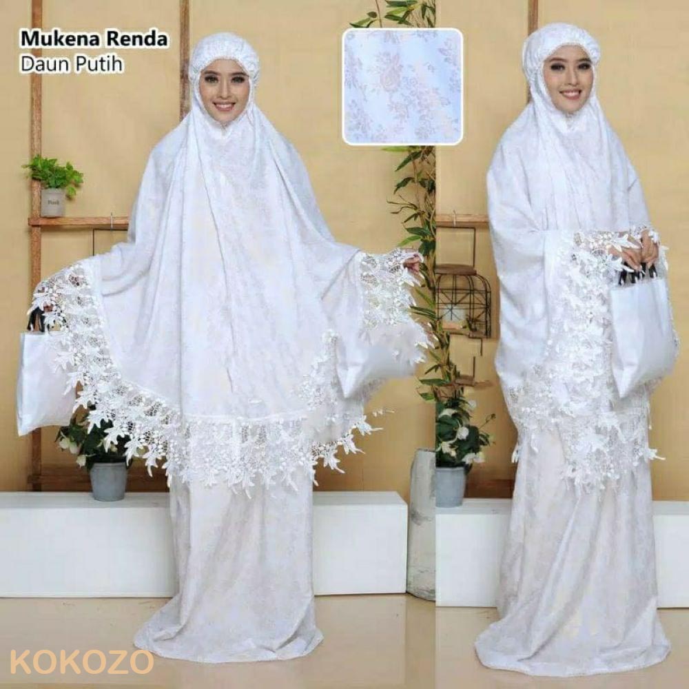 MUKENA UMROH HAJI  RENDA KAIN KATUN SEMI SUTERA BORDIR BUNGA MUKENAH TASIKMALAYA ORIGINAL