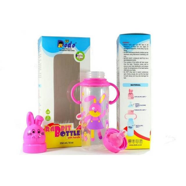 Dodo Botol Susu PP Rabbit With Handle 250 ml