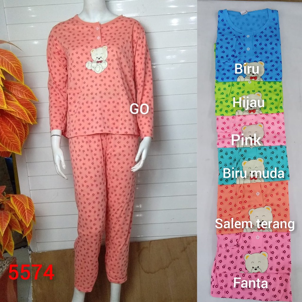 gos  A BABYDOLL Bobo PP Dewasa Standart Setelan Baju Tidur Busui Celana Panjang Lengan Panjang Piyam