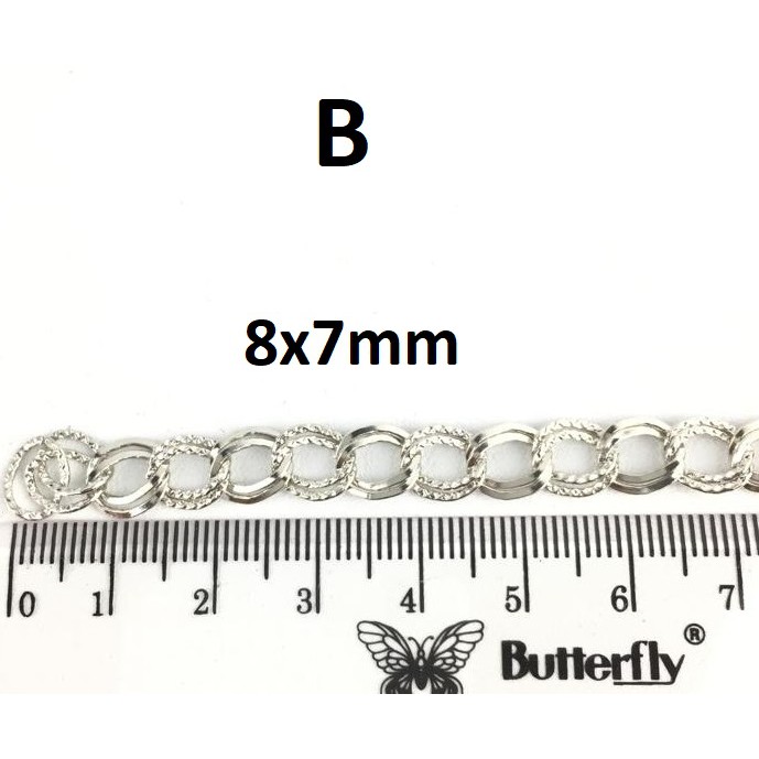 Rantai Meteran Rantai Tas Uk 2x3mm-13x6mm Harga/1meter