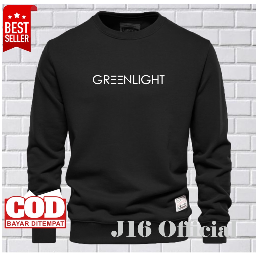 GREENLIGHT CREWNECK Sweater Oblong Pria Wanita Bahan Fleece Tebal