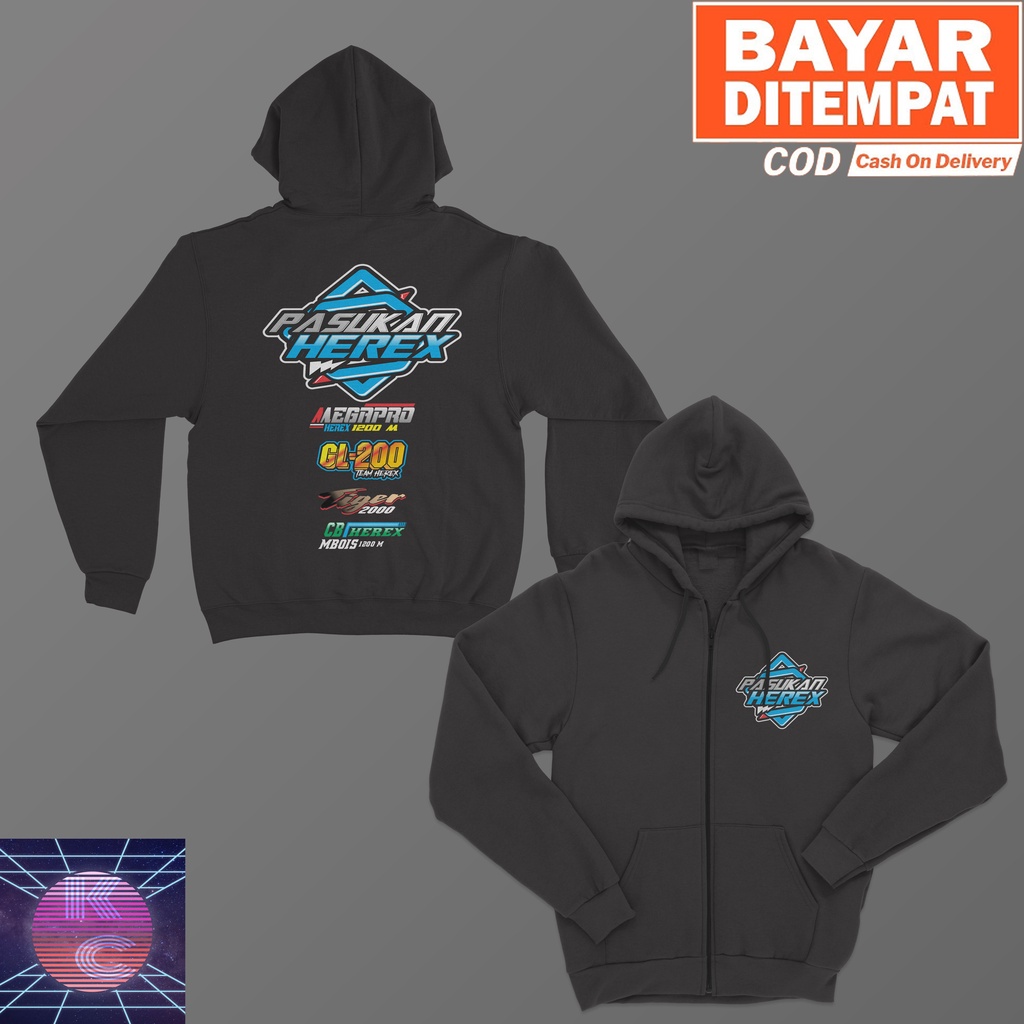 JAKET HOODIE ZIPPER TEAM HEREX BIG SIZE JUMBO JAKET HEREX PRIA WANITA