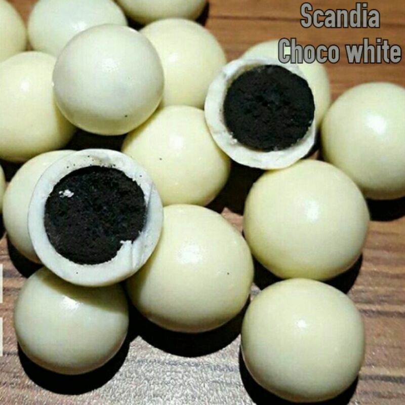 

1 kg COKLAT SCANDIA CHOCO WHITE coklat putih scandia isi biskuit coklat oreo pop cookies scandia