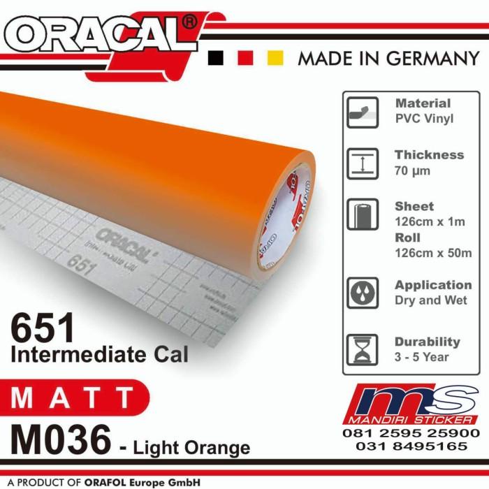Sticker ORACAL 651M - 036 Light Orange Matt Cutting Stiker (Meteran)