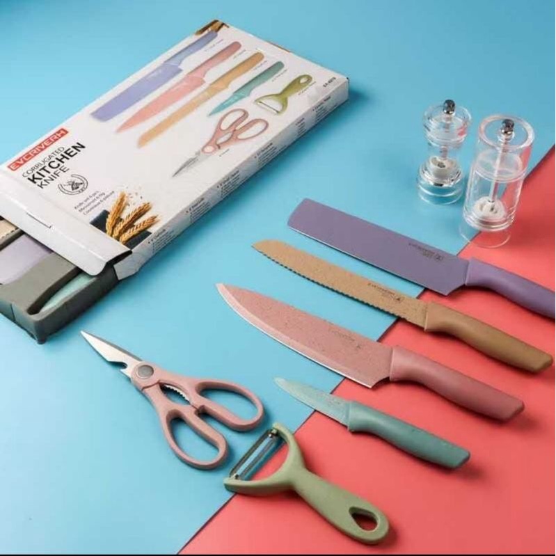 

PISAU VIRAL !!! Kitchen knife set isi 6pcs