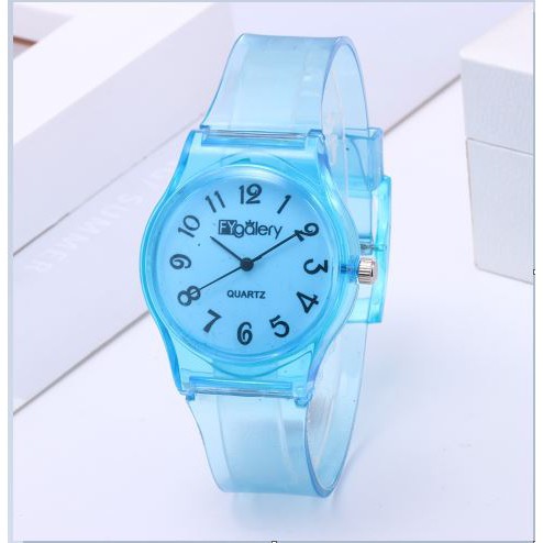 GGS J189 Jam Tangan Transparan Wanita Jam Jelly Unisex Bahan Karet-1