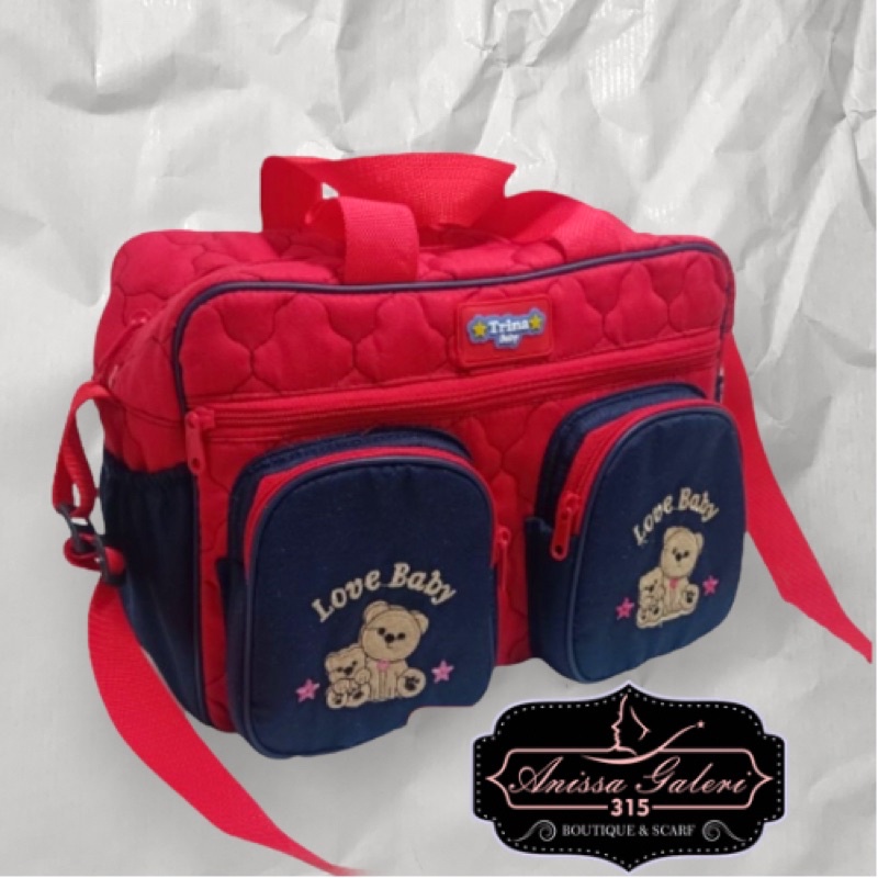 Tas bayi Jumbo model saku depan bordir