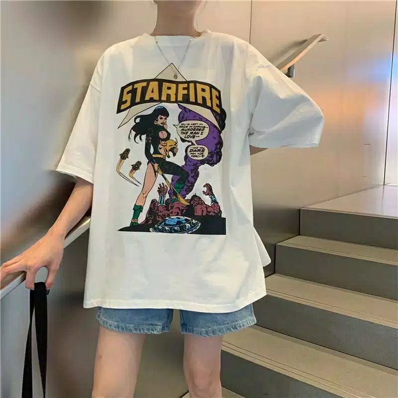 Arifirn Kaos Oversize StarFire (LD 106, P 65) - Kaos Wanita | Baju Wanita