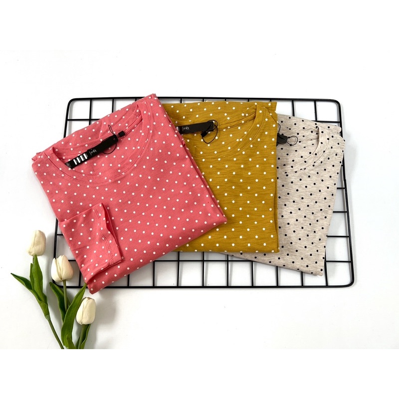 READYBASIC - BAJU KAOS LENGAN PANJANG MOTIF POLKADOT