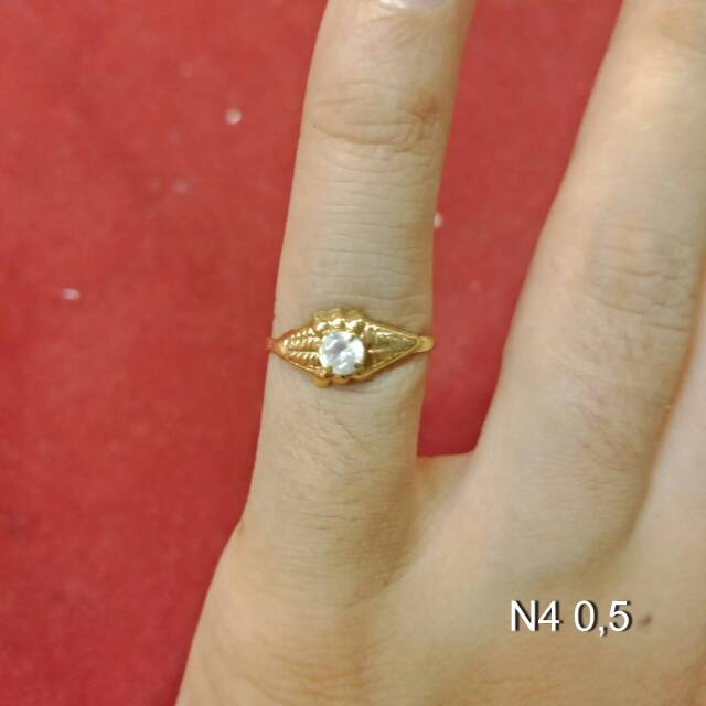 Cincin No 4 anak dan dewasa emas mas asli kadar 700 70% 22 1 satu gram z petir rante mickey permata cowok cewek