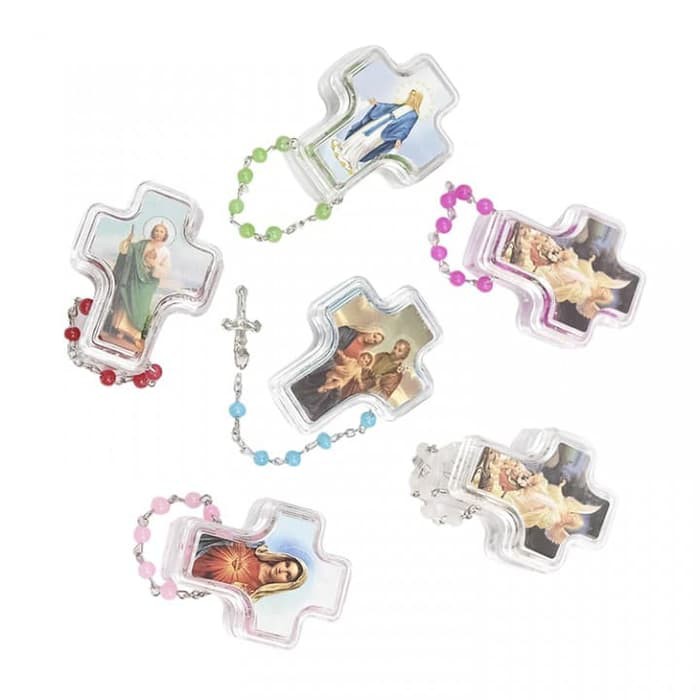 YER494Rosario Kotak Salib Warna 4mm - Rosario Salib Warna - Rosario Salib