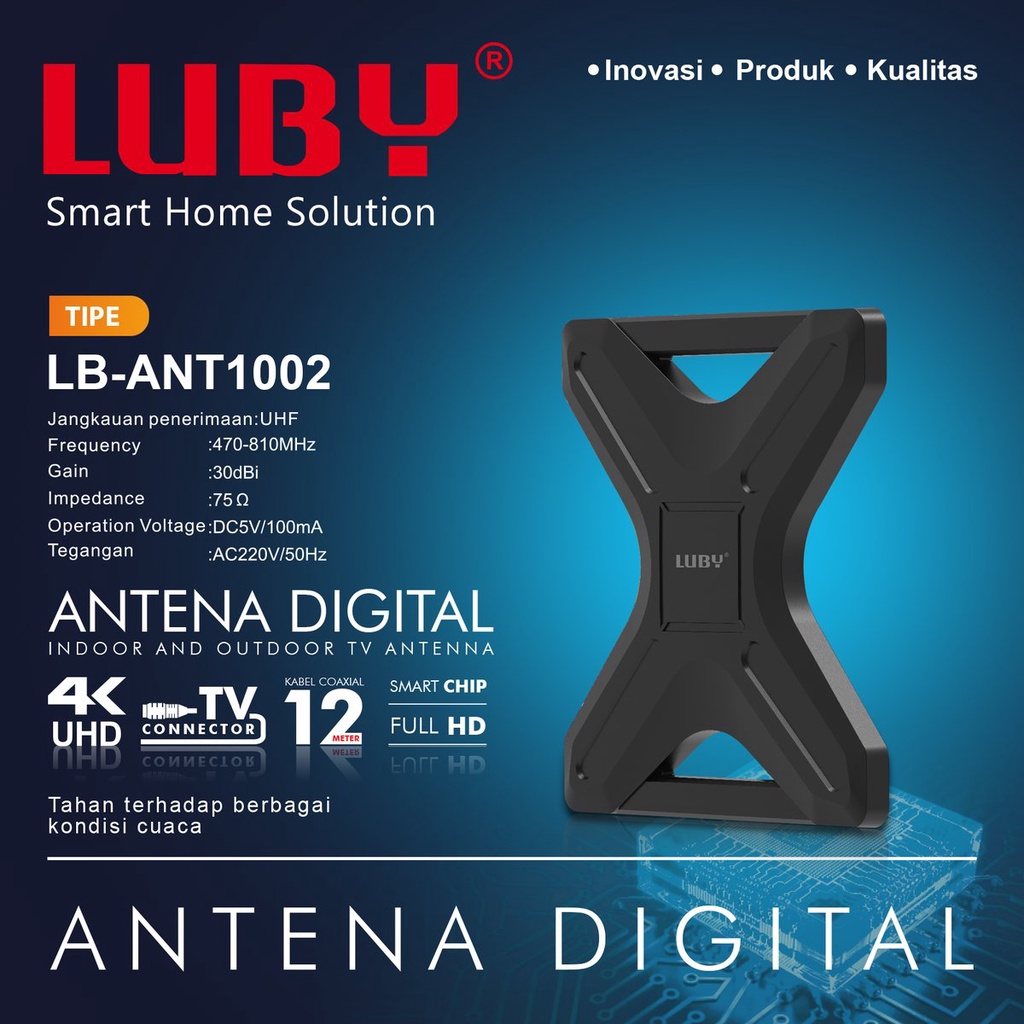 Antena TV Outdoor/Antena Luar Digital/Analog LUBY LB-ANT1002