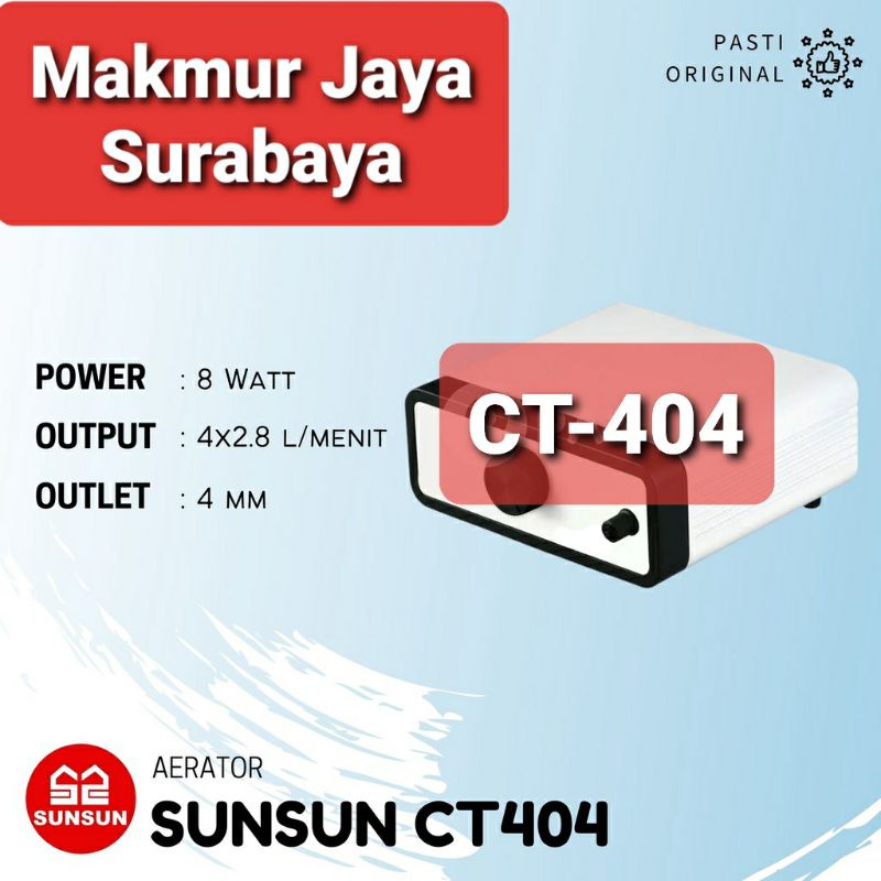 SUNSUn CT404/CT 404 Airator/Aeraror/Pompa udara 4Lubang Akuarium/aquarium/Kolam