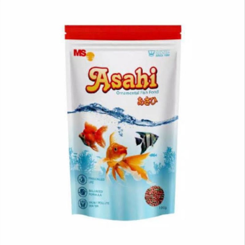 pakan pelet ikan koki / goldfish asahi 100 gram
