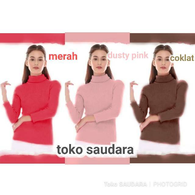 Rajut turtelneck longsleeves wanita