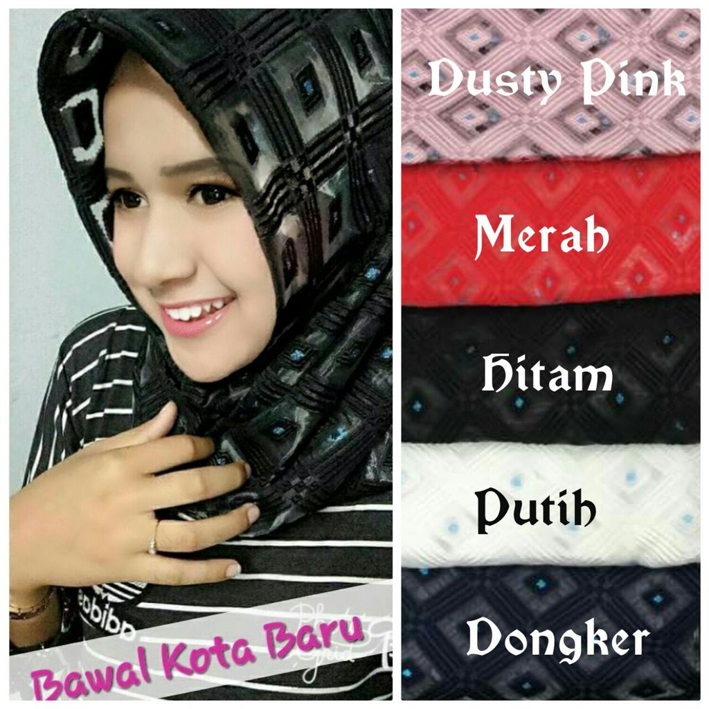 JILBAB SEGIEMPAT BAWAL SQUARE &quot;KOTAK&quot; LINEN IMPORT