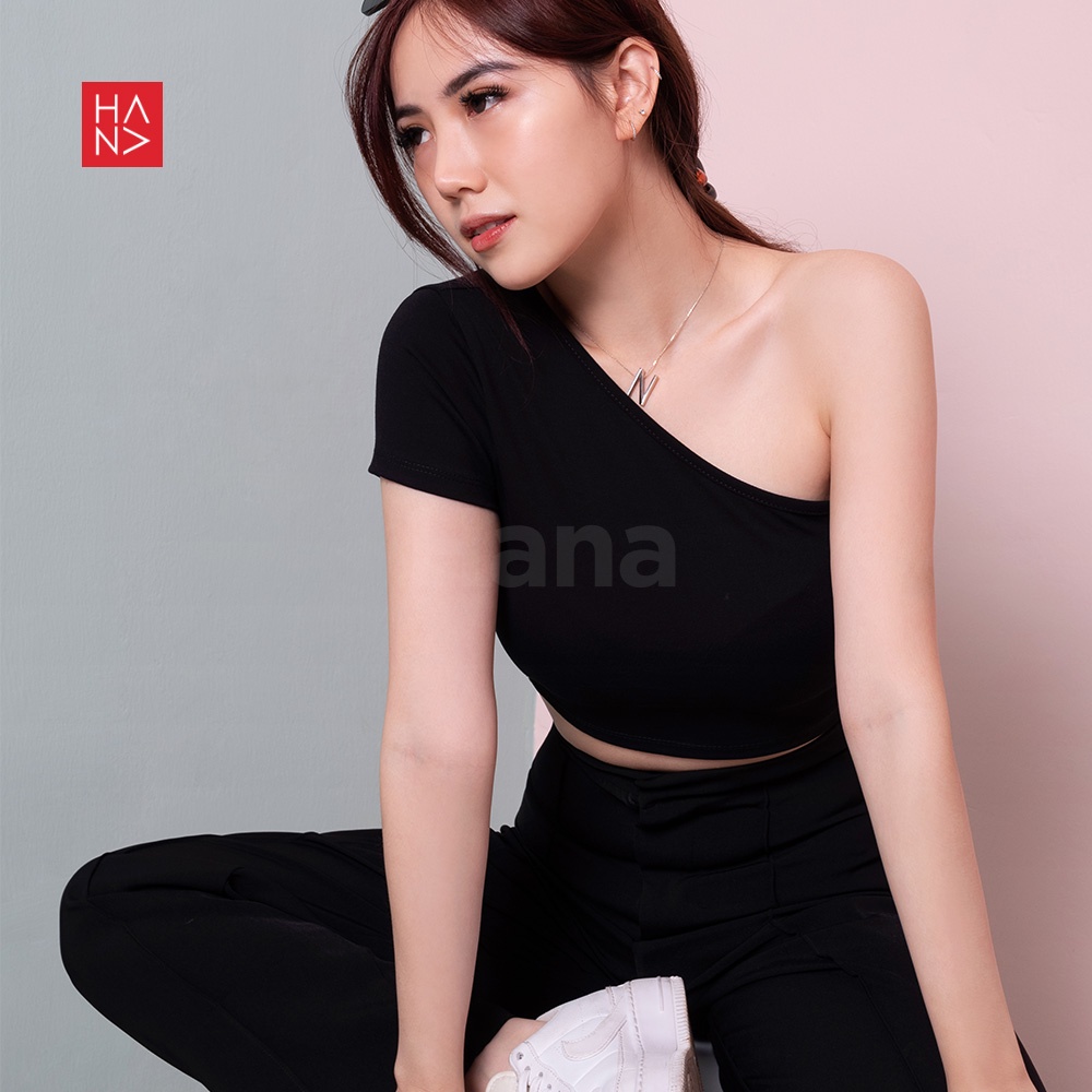 Hana Fashion - Jennie One Shoulder Crop Top - CT131