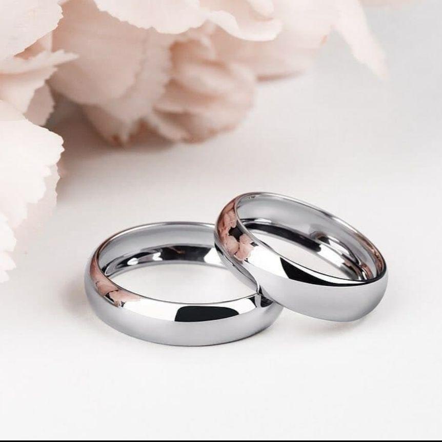 PROMO 2PCS CINCIN TITANIUM MODEL TERBARU CINCIN PASANGAN CINCIN COUPLE CINCIN SILVER