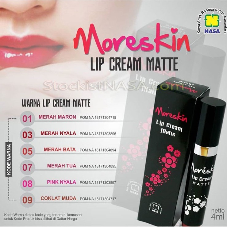Lip Cream Matte Untuk Bibir Hitam Moreskin Lip Cream Matte Original Nasa Original Bpom Shopee Indonesia Lipstik nasa untuk bibir hitam