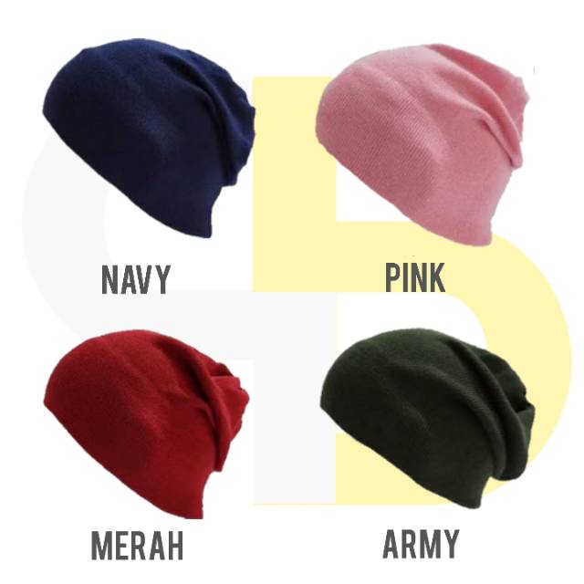 Kupluk Beanie Polos Bahan Spandek Pria dan Wanita