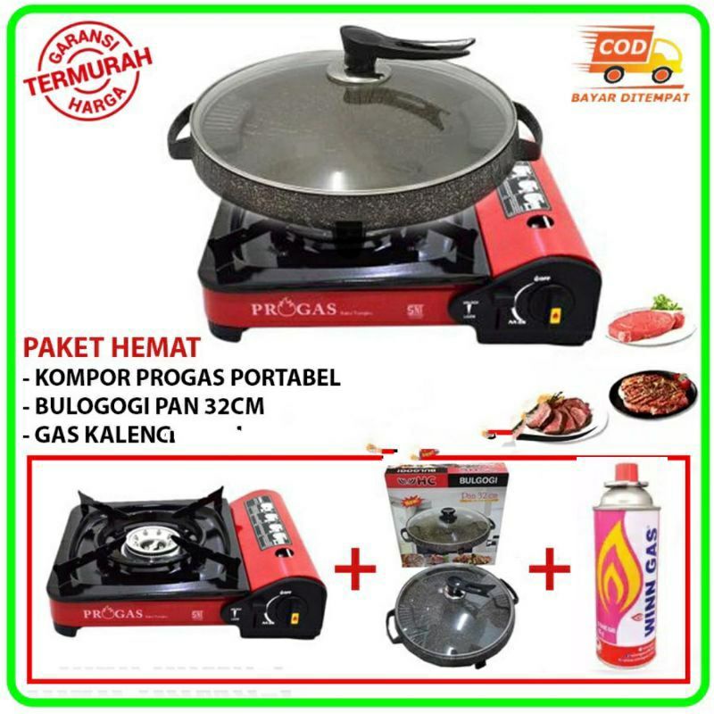 Progas , Bulgogi Pan 32CM , Panggangan , BBQ , + , Kompor Portable