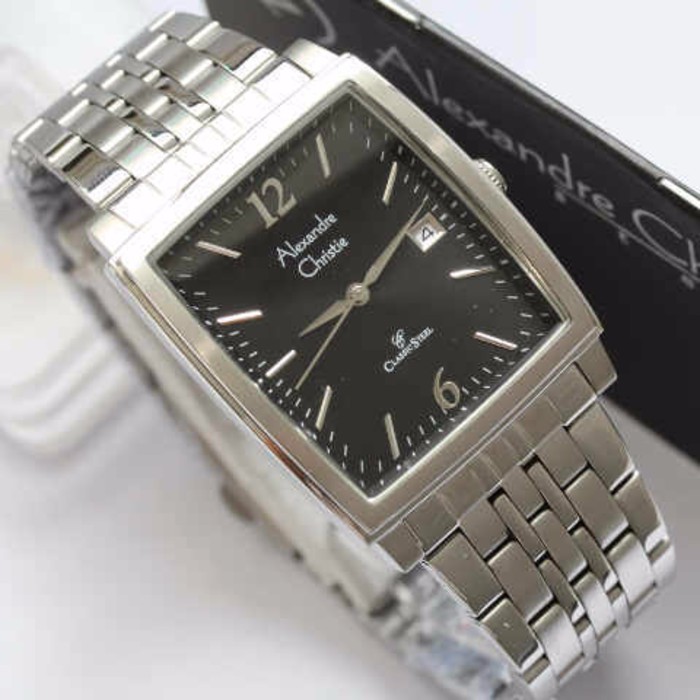 ALEXANDRE CHRISTIE WATCH AC 8428 PRIA SILVER BLACK ORIGINAL