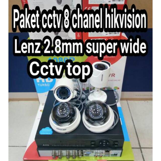 PROMO PAKET CCTV HIKVISION 8 CHANEL LENZ 2.8MM SUPER WIDE ANGLE 2MP/ FULL HD 1080P+ HDD LENGKAP