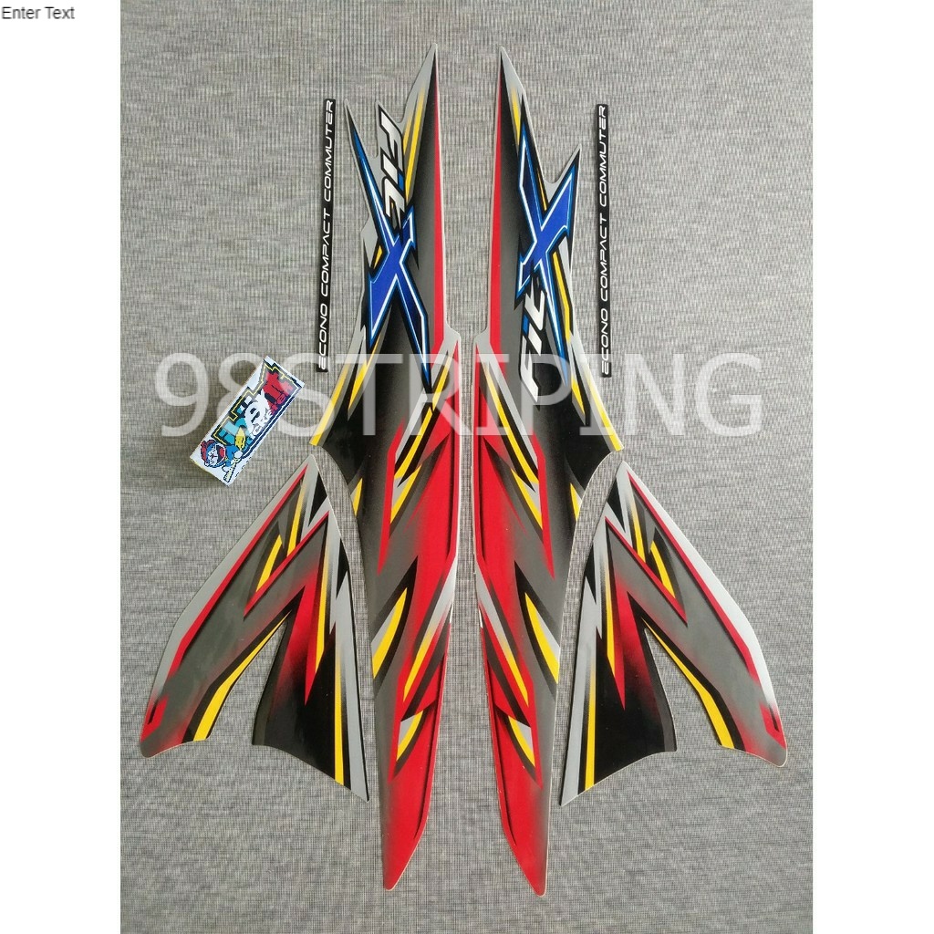 STRIPING FIT X SILVER MERAH KUNING TAHUN 2008  LIS STANDAR ORI HONDA