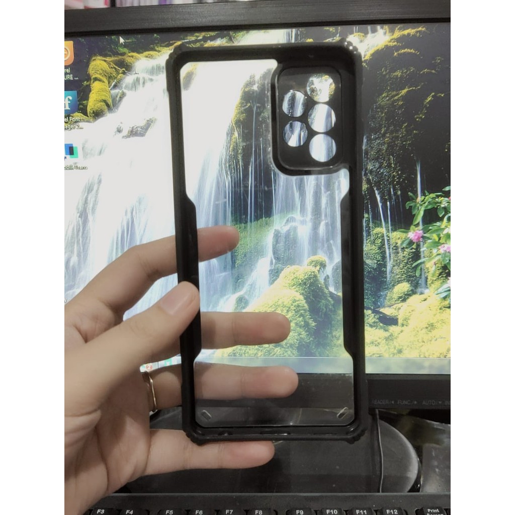 Anti Shocking Samsung A72 5G 6.7 Inchi Hardcase List Hitam Acrylic Case