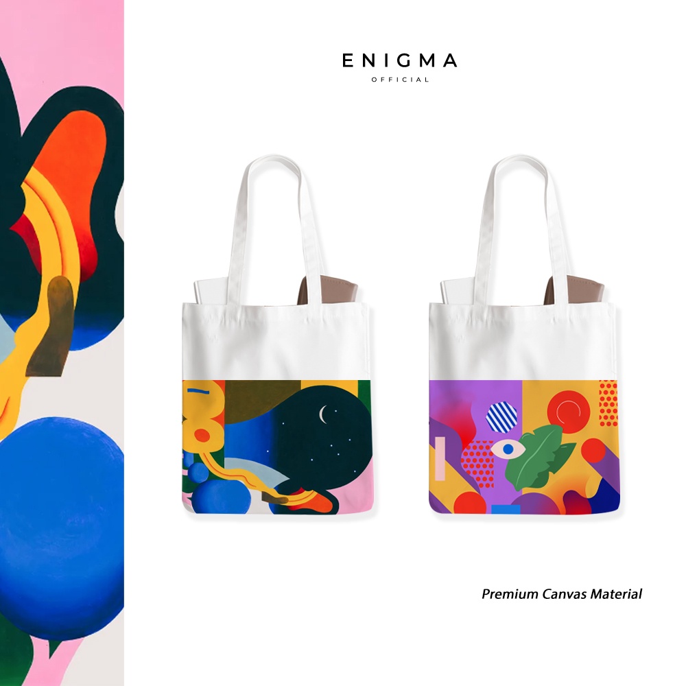 Totebag kanvas premium material original enigma tote bag wanita