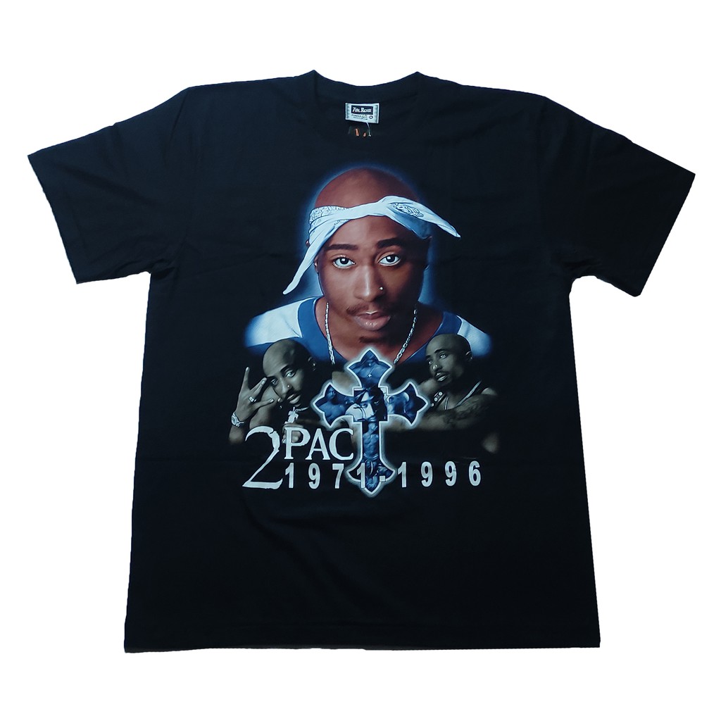 Kaos Tupac Tulisan Putih Tag The Roxx Size L