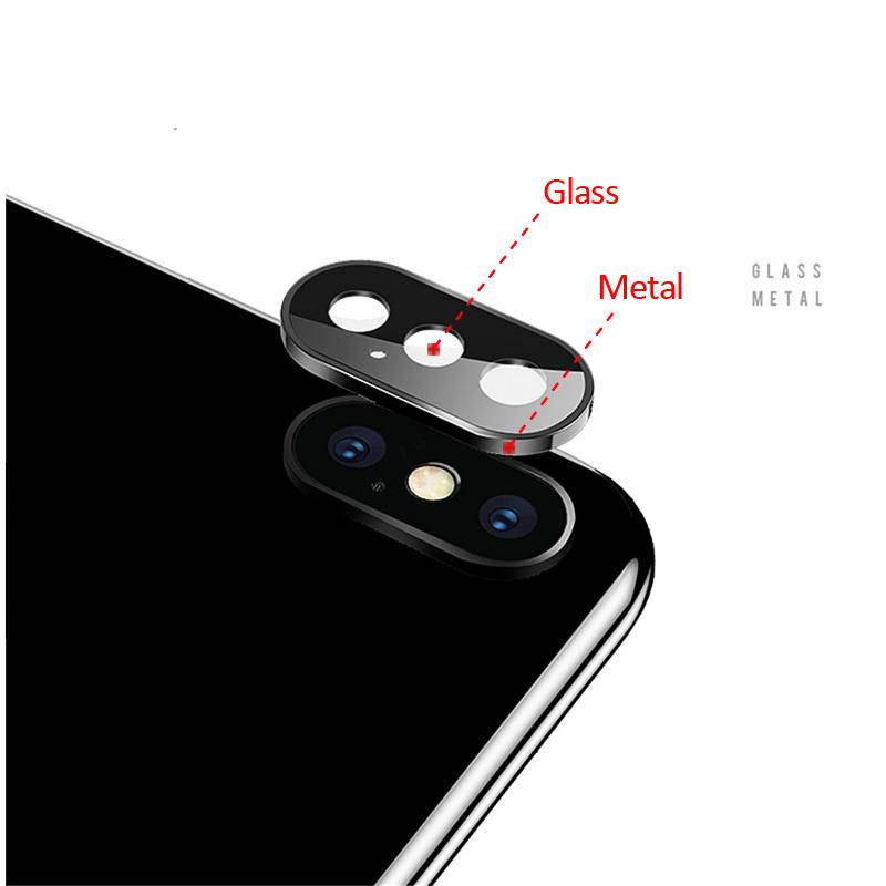 Pelindung Lensa Kamera Bahan Kaca Metal Untuk iPhone X XS Max XR