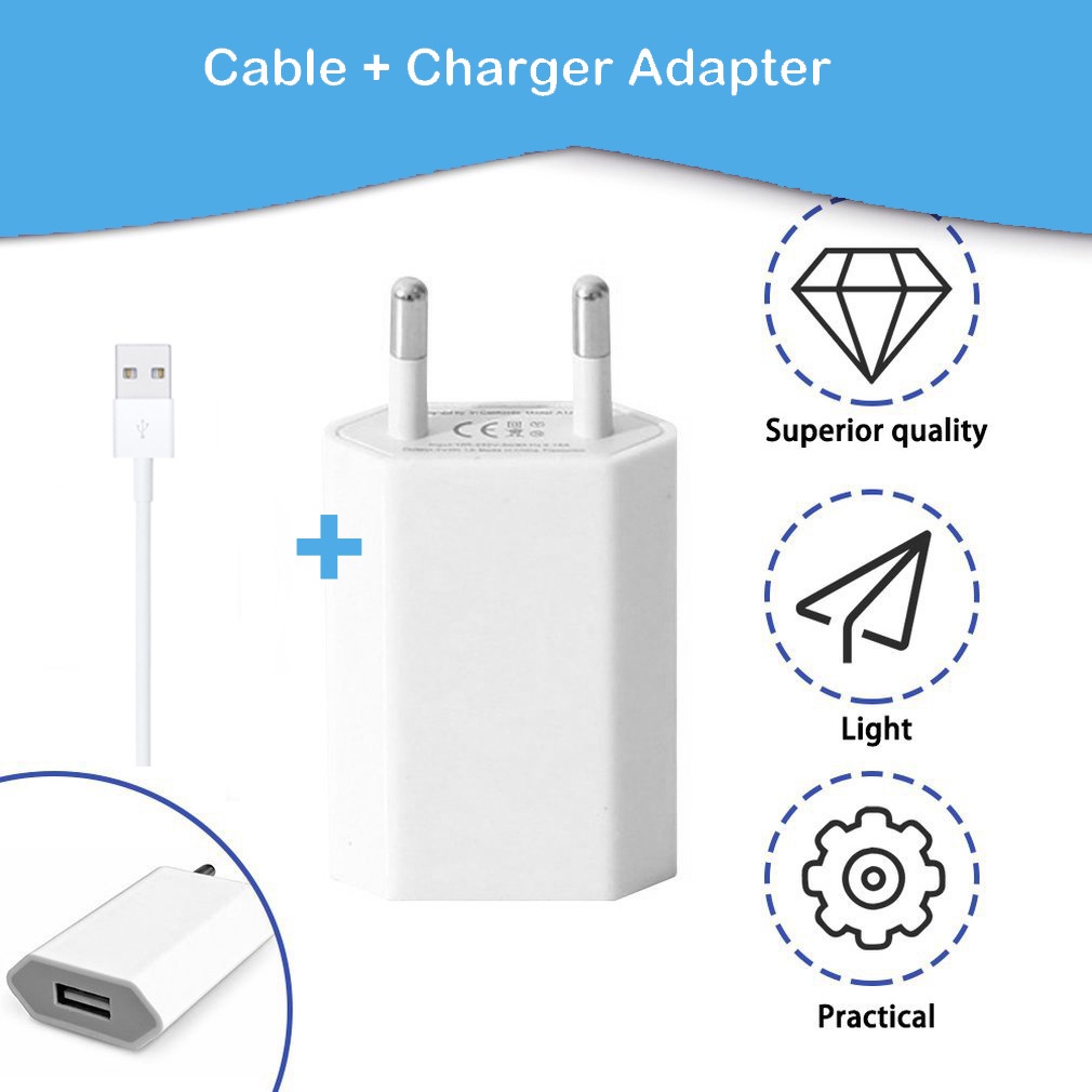 Phone Charger Cable Adapter Data Sync Charging Cords USB Wall Charger Travel Plug USB Cable Charger with Cable