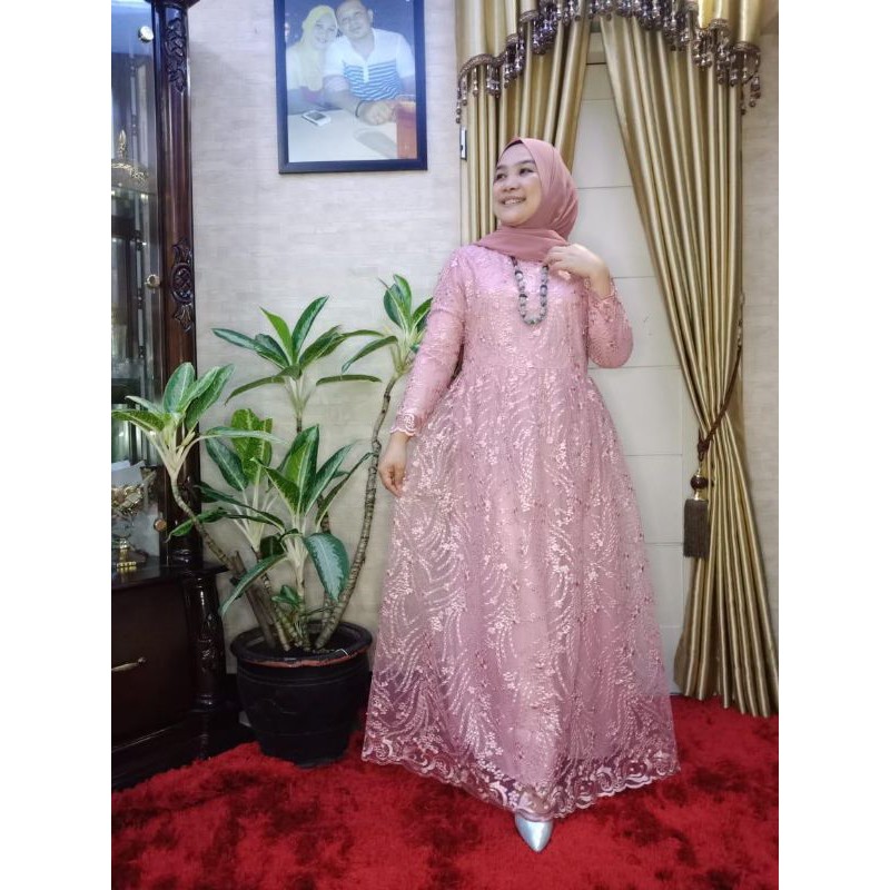 Gamis lorama kebaya/gamis pesta/gamis modern/gamis muslim